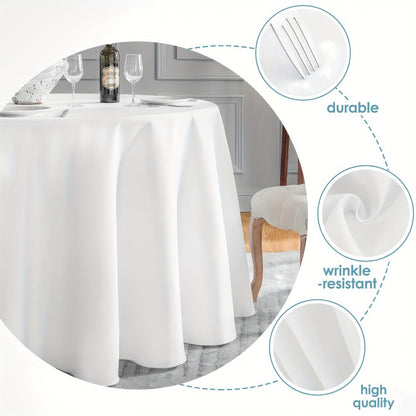 120 Inch Round Tablecloth Bulk Pack – Wrinkle-Free Table Cover for Wedding, Party, Christmas & Halloween, Black or White (6/12/18 Pack)