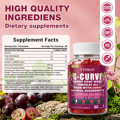 Women's Curve Enhancement Gummies with Maca Root Saw Palmetto Tribulus Terrestris L-Arginine