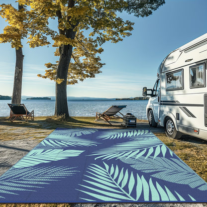 Outdoor Reversible Plastic Straw Rug for Patio Deck RV Camping – Waterproof UV-Resistant Lightweight Mat, Multiple Sizes & Colors
