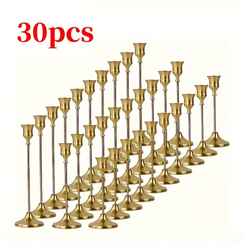 Copper Plated Candlestick Holders Bulk Set for Entryways, Bedrooms and Living Spaces, with the Listed Configuration