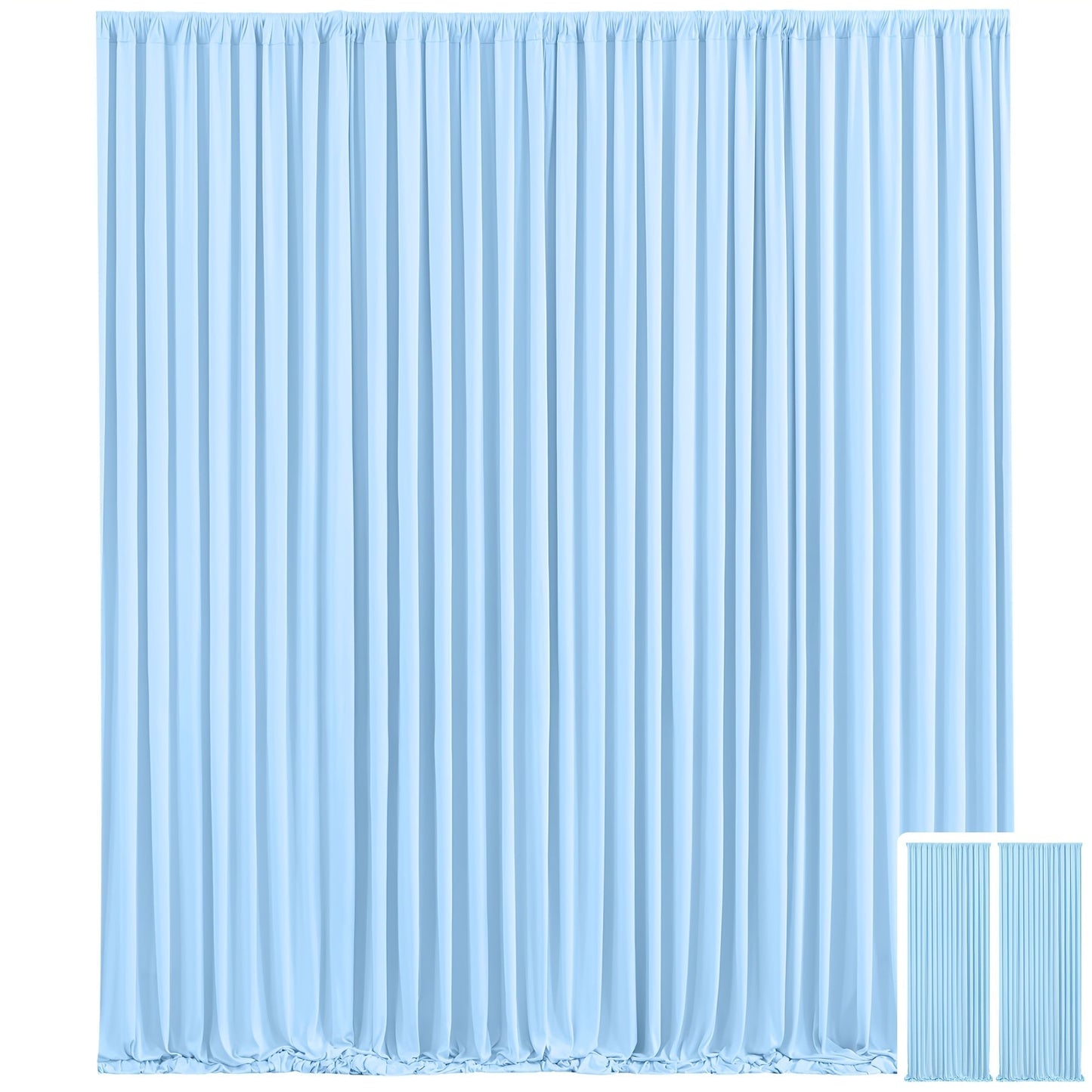 Two-Panel Photography Backdrop Curtain Set in 16 Colors with 59 x 85-Inch Panels and Pole Pockets