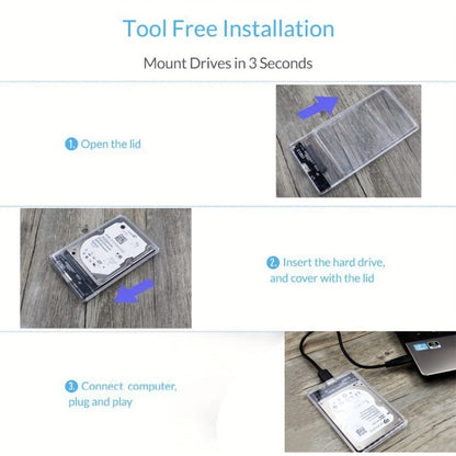 2.5 Inch External Hard Drive Enclosure USB 2.0 to SATA III Converter - Supports Up to 6TB HDD SSD