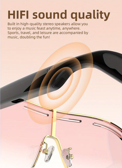 Stereo Smart Audio Glasses Touch Control Intelligent Noise Reduction Type-C Rechargeable for an Everyday Personal Care Routine