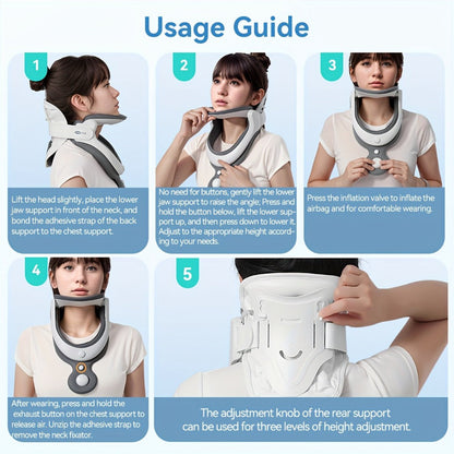 Cervical Neck Traction Device Inflatable Neck Brace with Airbag Support Spine Alignment for Entryways, Bedrooms and Living Spaces