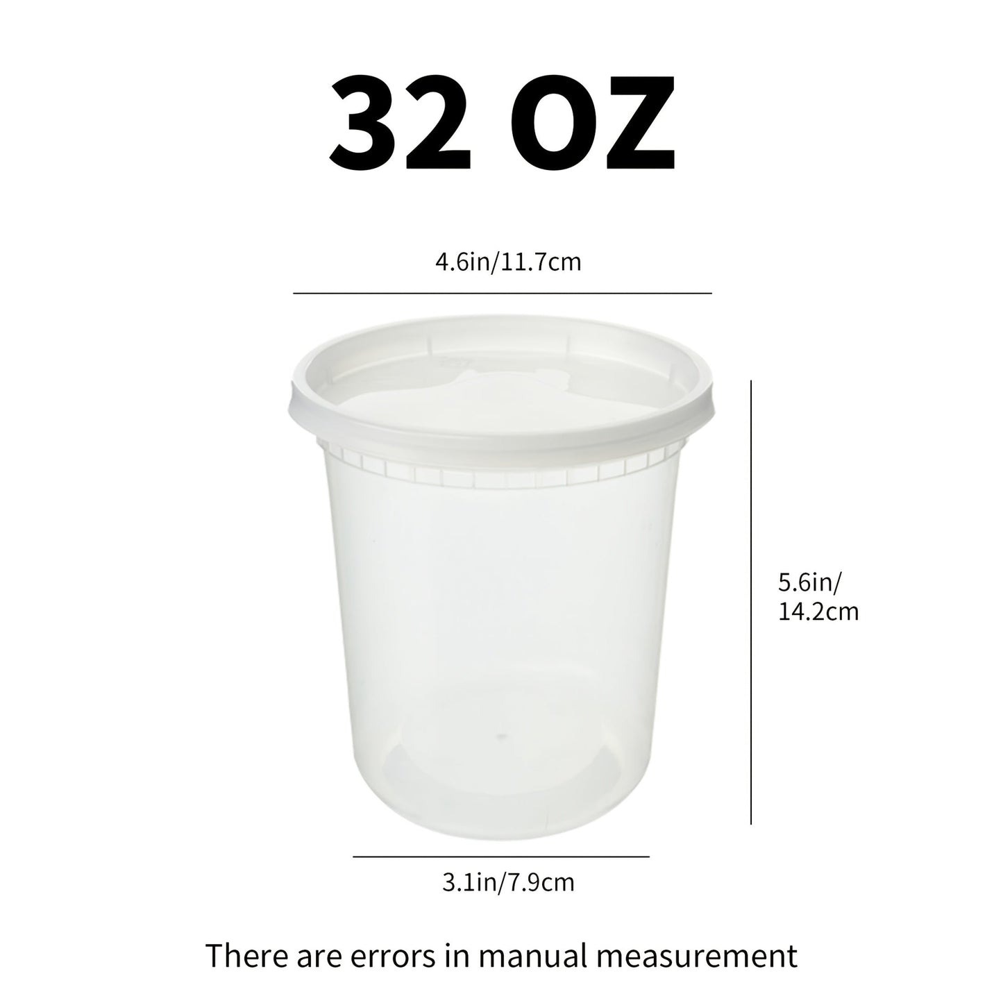 Food Storage Containers 48-Set 32 oz PP Cup and Lid Pack for Portion and Refrigerator Organization