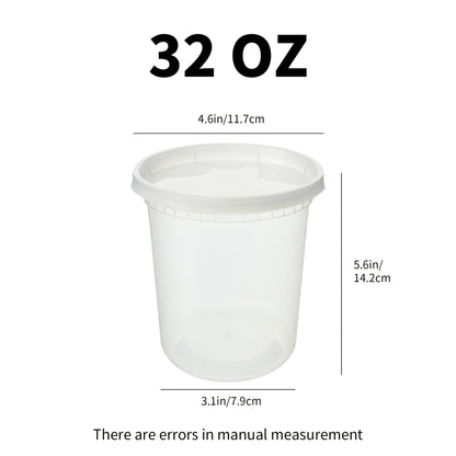 Food Storage Containers 48-Set 32 oz PP Cup and Lid Pack for Portion and Refrigerator Organization