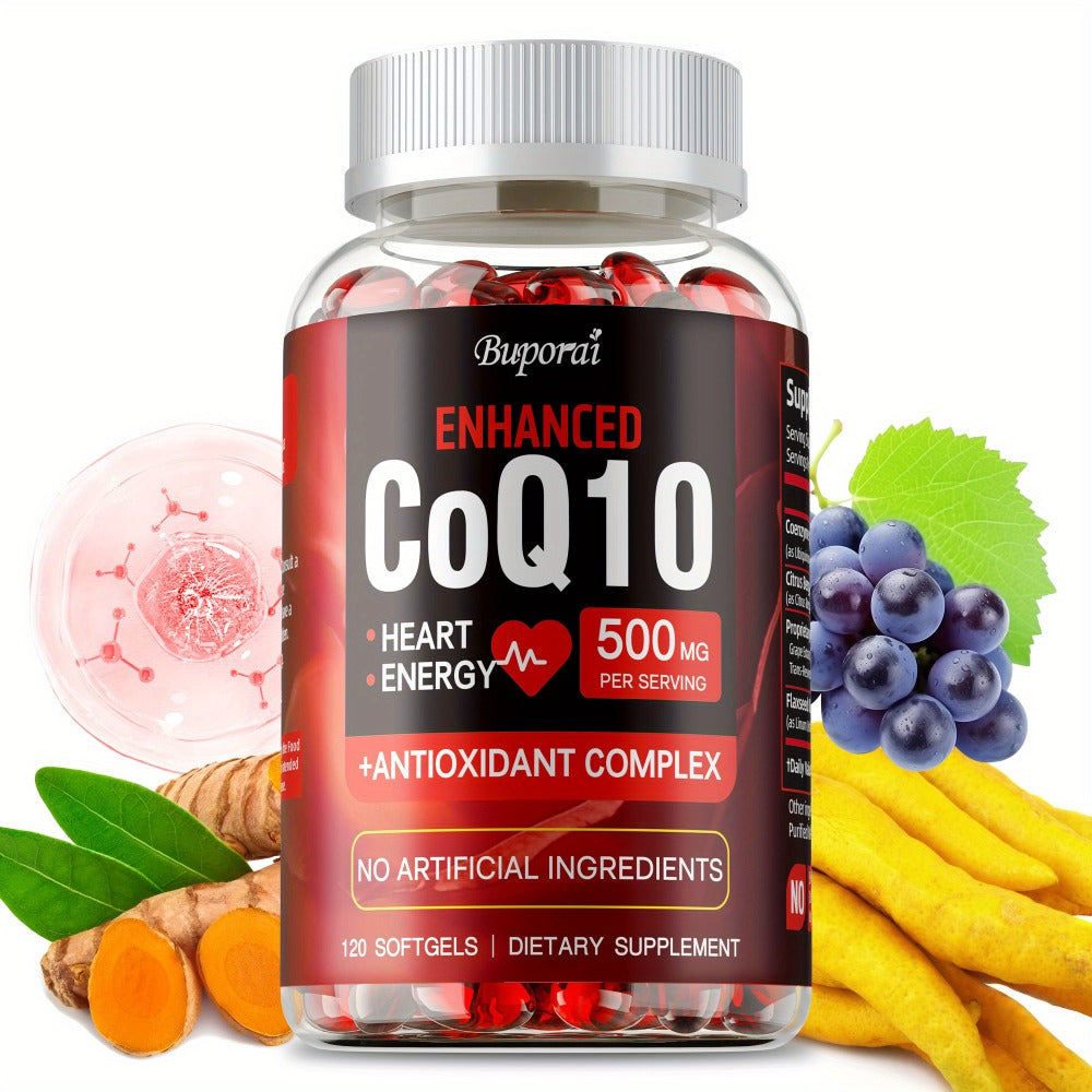 CoQ10 Coenzyme Q10 with Citrus Bergamot 120 Capsules, Heart Health, Brain & Cardiovascular Support