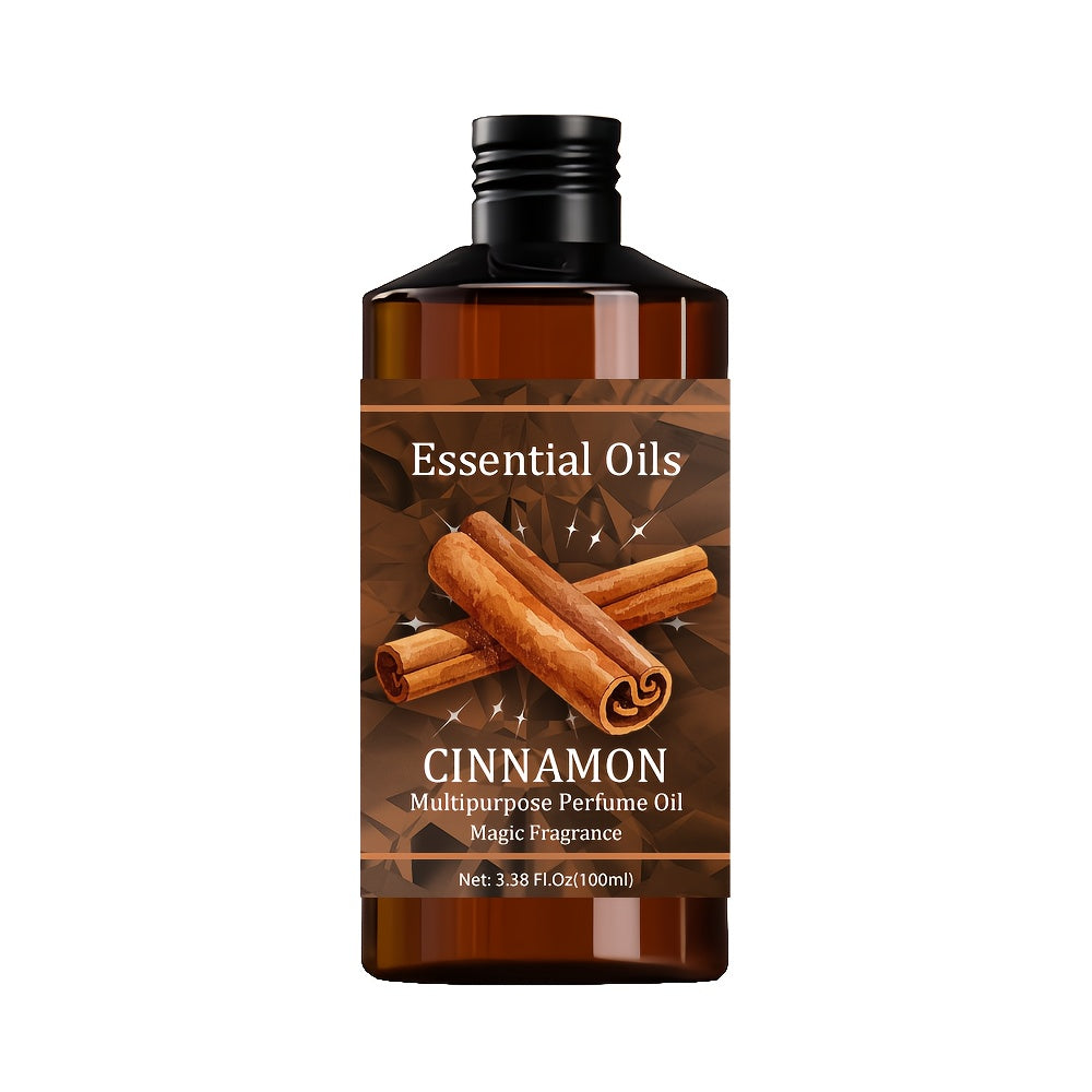 Essential Oil Cinnamon Warm Spicy-Sweet Aroma in 100ml Bottle for Diffuser, Humidifier and Massage Use