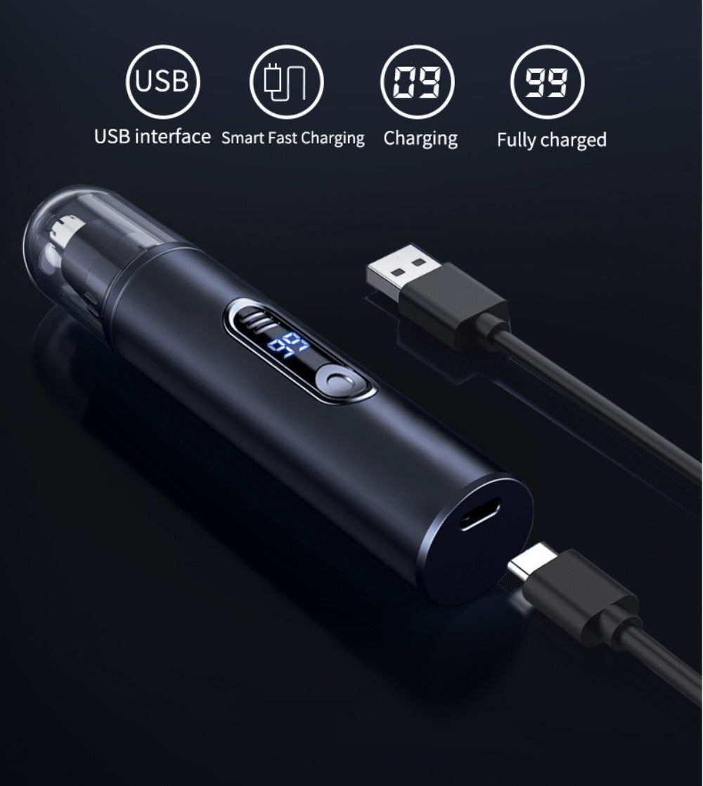 Nose Hair Trimmer Electric Painless 3-in-1 USB Rechargeable with LED Display – Trims Nose Ear Hair Eyebrows Waterproof Grooming Device