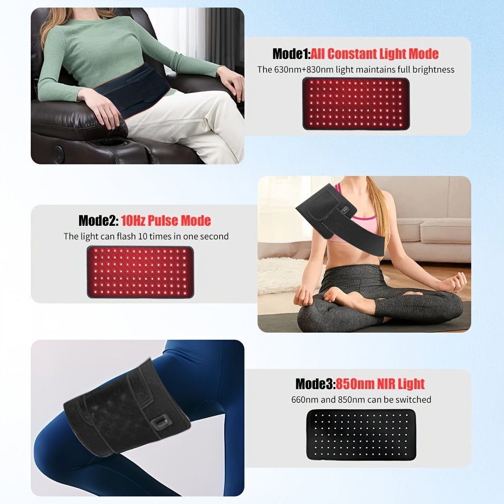 Wearable 210-LED Red and Infrared Light Pad, 16.1 x 7.9 Inches with Five Brightness and Six Timer Settings