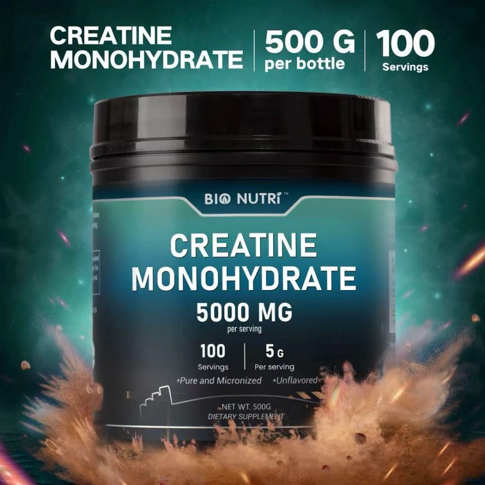 Creatine Monohydrate Powder 5000mg Per Serving 500g Pure Micronized Unflavored - Pre & Post Workout Supplement for Strength