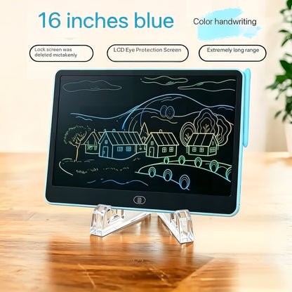 LCD Doodle Board 16 Inch with Stand, Flexible Screen Eye Protection, Portable Educational Drawing Toy for Kids & Adults