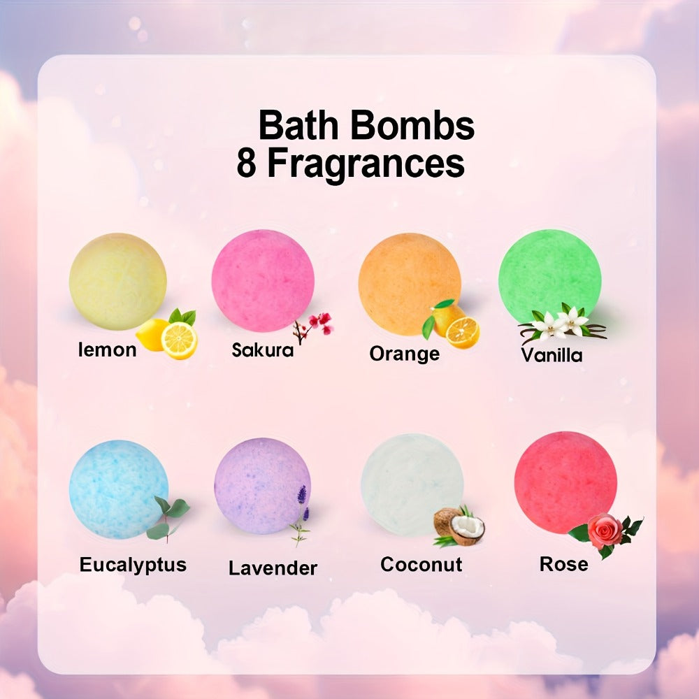 Bath Bombs Gift Set 23pcs Handmade Bubble Bath Fizzes with Essential Oils for Women Wife for Bath Time, Home Spa and Personal Care