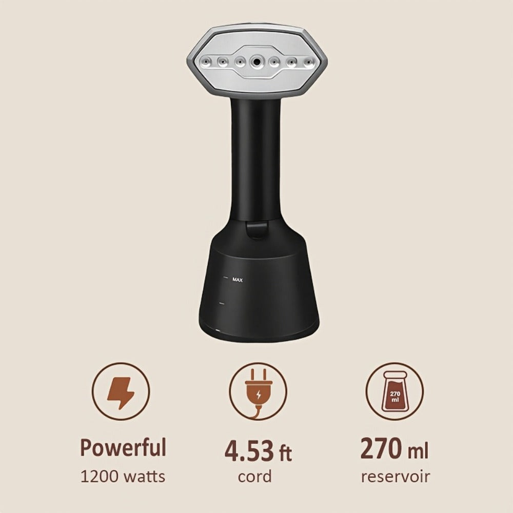 1200W Handheld Garment Steamer with 270ml Tank, 30-Second Heat-Up Marking and Removable Base