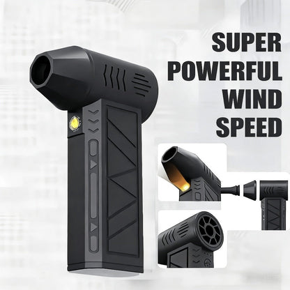Portable Fan USB-Rechargeable Handheld Model with Brushless Motor, Built-In LED Light and Desktop Base