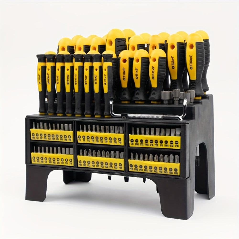 Screwdriver and Bit Organizer Set with 100-, 118- or 126-Piece Color-Coded Rack Configurations