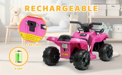 6V Kids Ride On ATV 4-Wheeler Quad Electric Toy Car for Toddlers 18-36 with the Listed Color, Size or Set Options for Everyday Use