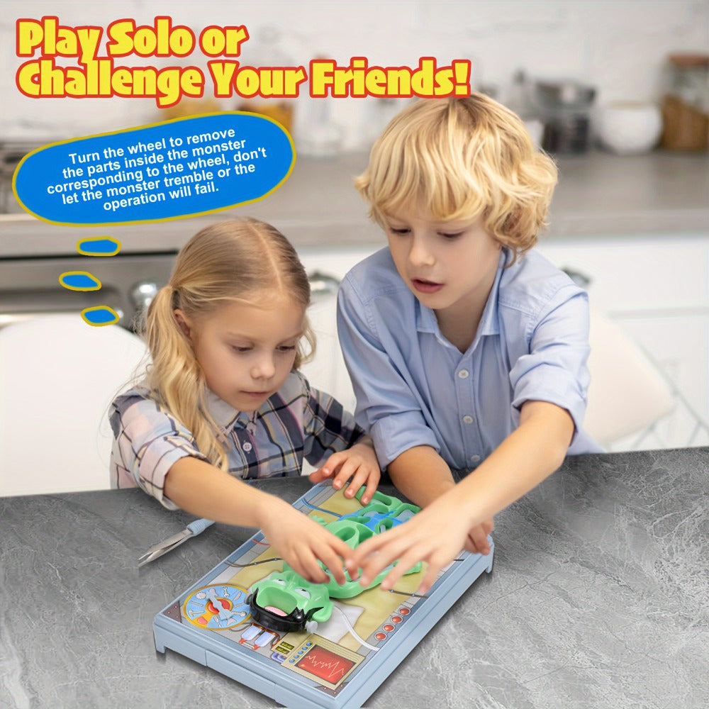 Operation Monster Board Game for Kids, Steady Hand Skill Game with Tweezers, 3D Monster Pieces, Fun Family Game Night for Ages 3+