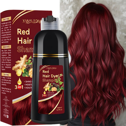Ammonia-Free Herbal Hair Color Shampoo 3-in-1 Colors in 15 Minutes Lasts 30 Days – Semi Permanent Gray Coverage Moisturizing Cleansing Black