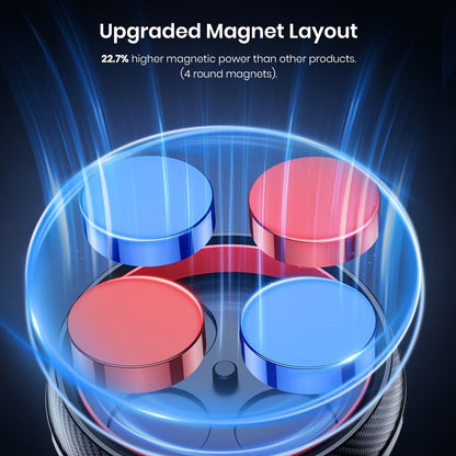 Two-Pack Magnetic Car Phone Mount with Round 4.6cm Heads, Short Bodies and Black Adhesive Dashboard Bases