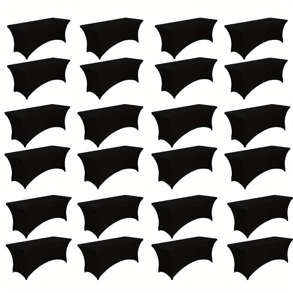 Tablecloth Fitted Stretch Cover Bulk Pack for 6-Foot Rectangle Tables in 6, 12 or 24 Pieces