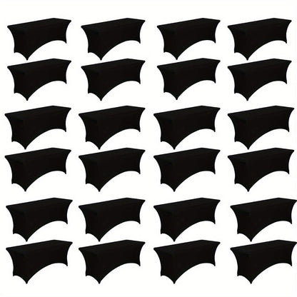 Tablecloth Fitted Stretch Cover Bulk Pack for 6-Foot Rectangle Tables in 6, 12 or 24 Pieces