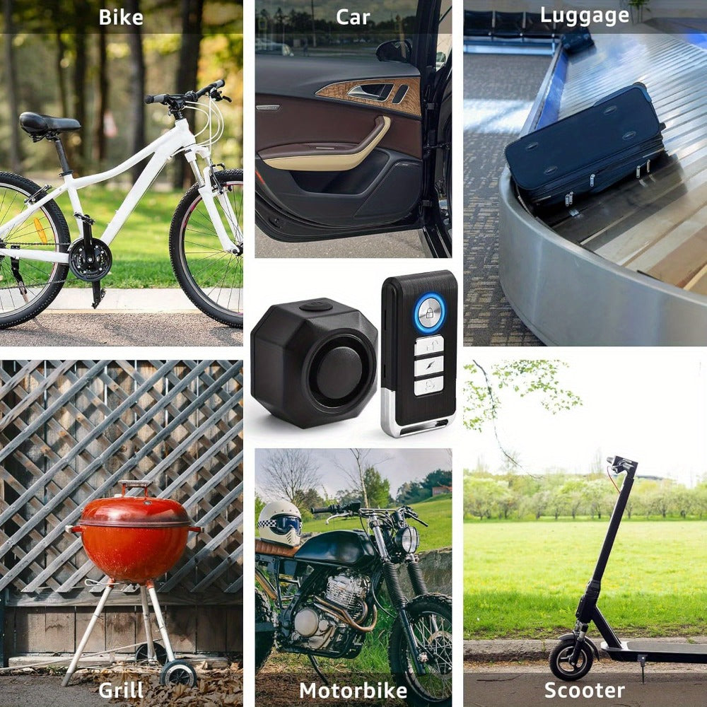 Bike Alarm Anti-Theft 110dB – USB Rechargeable Bicycle Alarm with Wireless Remote, Vibration Motion Sensor & 3 Volume Levels for Bicycle