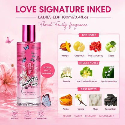 Eau de Parfum Fruity Collection for Women 100ml in Pink Bottles with 4-Note Source Profile
