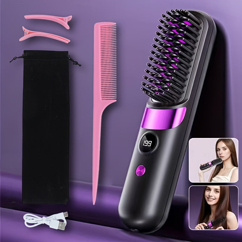 Cordless Hair Straightening Brush Family with 2000mAh or 3600mAh Labels and Four Accessory Set Options