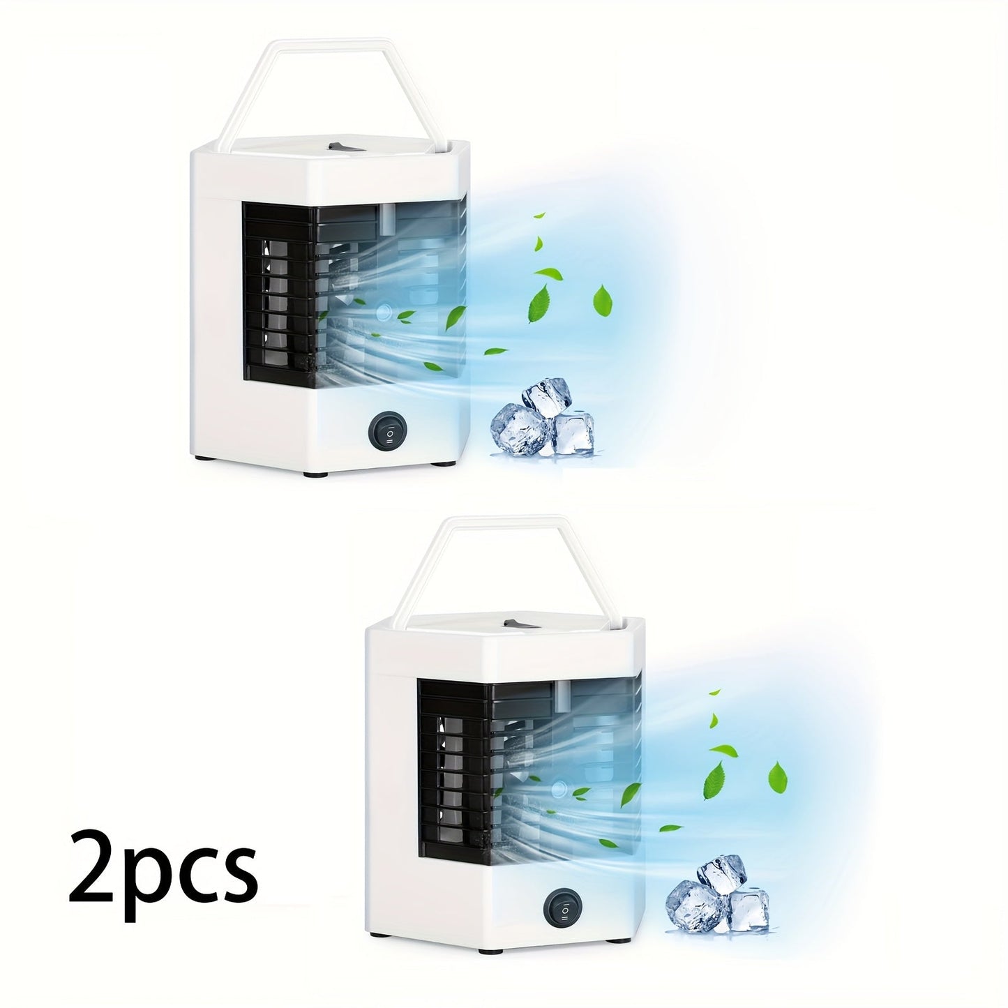 Portable Ice Cooler Fan, Mini Personal Air Conditioner with Water Ice Cooling, Anti-Leak Design & Replaceable Filter