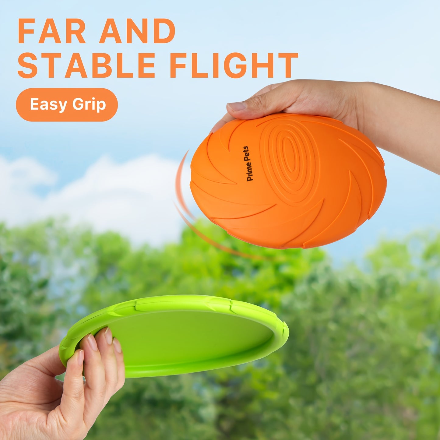 Dog Flying Disc 2-Pack 7 Inch – Natural Rubber Floating Frisbee for Dogs, Outdoor Fetch & Water Toy for Pool Beach Training