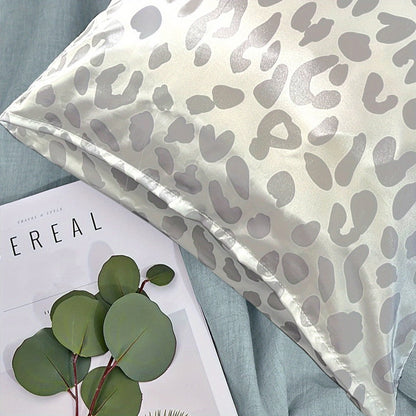 Leopard Print Pillow Covers Set of 4 with Sleep Mask and Headband Machine Washable Polyester Woven Fabric Travel Bedroom Decorative