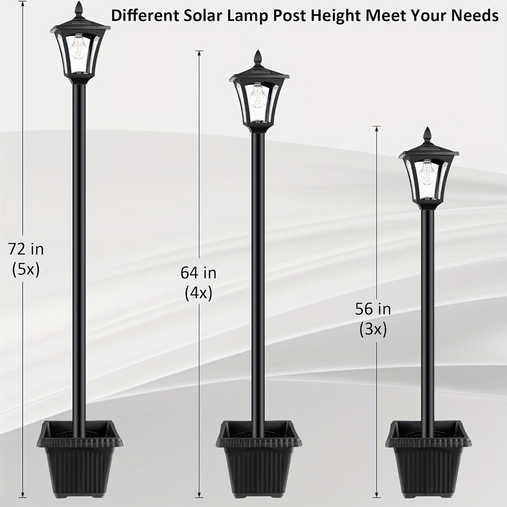 Solar Post Light Outdoor Garden Pathway Lamp 60LM White LED for Entryways, Bedrooms and Living Spaces