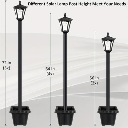 Solar Post Light Outdoor Garden Pathway Lamp 60LM White LED for Entryways, Bedrooms and Living Spaces