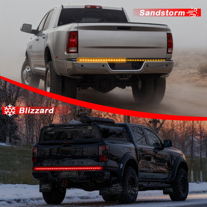 LED Tailgate Light Bar 60 Inch – Fishbone Arrowhead Strip Light for Truck, Pickup, SUV & Trailer | DC 12V 24V | No-Drill Install | Anti