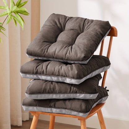 Memory Foam Chair Cushions Set of 4 – Kitchen Chair Pads with Non-Slip Backing & Ties, 500GSM Thick Seat Cushions for Dining Chairs Indoor