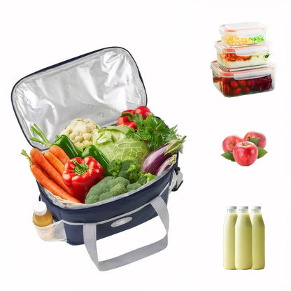 Rectangular Lunch Bag Tote, 29 x 21 x 26cm with Front Pocket, Two Mesh Side Pockets and Four Colors