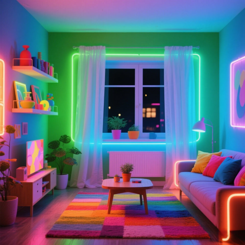 IR Remote LED Strip Lights with Music Sync & DIY Mode – RGB Color Changing Gradient Breathing Flashing for a Home Lash Beauty Routine