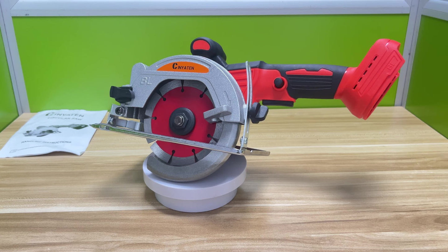 Brushless Circular Saw 5-Inch Kit 6900RPM with Battery & Charger, 45° Bevel Cut, Up to 6 Saw Blades