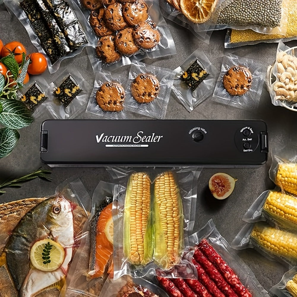 Vacuum Sealer Machine with 50 Vacuum Storage Bags – 2-in-1 Vacuum & Heat Sealing, One-Button Operation, Food Preservation Sealer