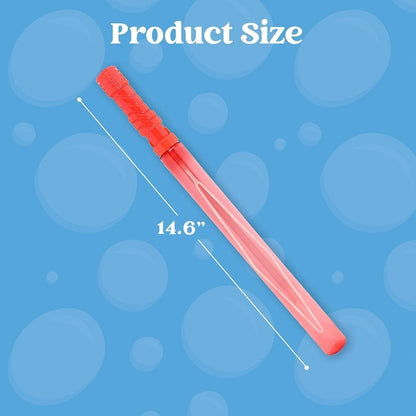 Giant Bubble Wands 24 Pack Bulk – 14.6 Inch Big Bubble Maker Set in 6 Colors, Summer Outdoor Party Favors for Kids, Easter Basket Stuffers