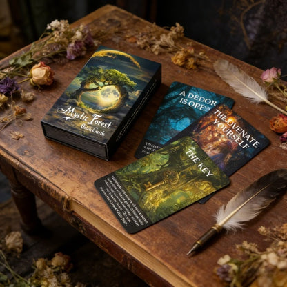 Magic Forest Oracle Cards Deck, Mystical Nature Divination Card Set for Beginners, Intuitive Guidance & Inspiration