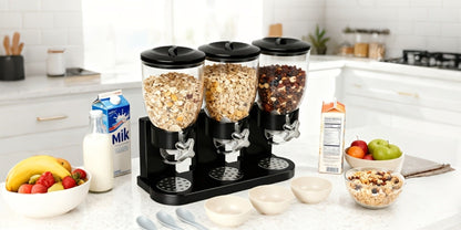 Dry Food Dispenser & Candy Organizer with Spoon Bowl Lid, Countertop Snack Container for Pantry Kitchen 17.5 Oz