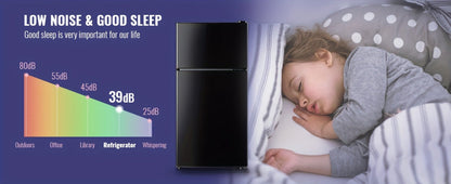 Mini Refrigerator with Freezer, 2.4 Cu Ft Double Door Small Fridge with Removable Shelves & Adjustable Feet