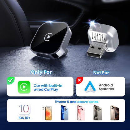 Wireless CarPlay Adapter 2-in-1 for iPhone & Android Auto, Mini USB-C Dongle, Convert Wired to Wireless, Plug & Play, Auto Connect