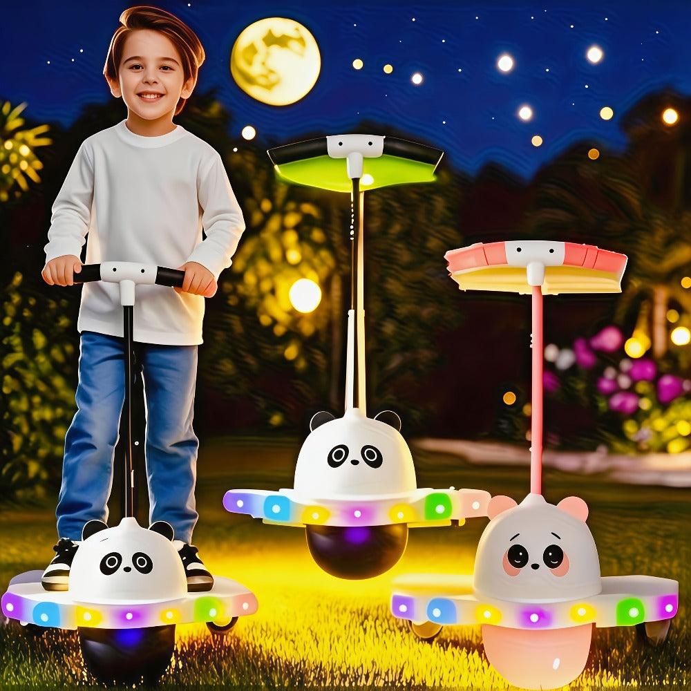 LED Light Up Bouncing Ball for Kids, Colorful Illuminated Balance Toy for Indoor & Outdoor Play, Fun Pink & Interesting Black
