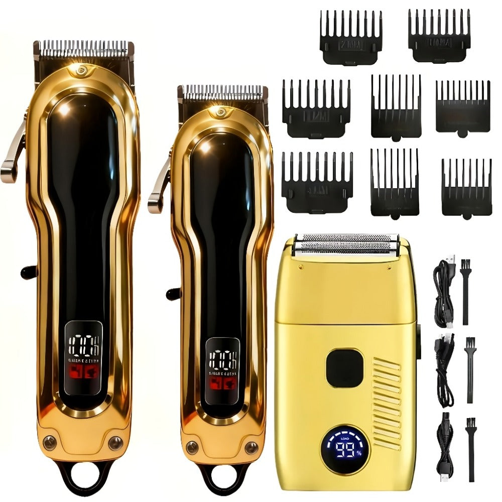 Electric Hair Clipper Set with Limit Comb – Barber-Grade Professional Trimmer, Long-Lasting Rechargeable Battery, Home & Travel Haircut Kit