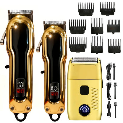 Electric Hair Clipper Set with Limit Comb – Barber-Grade Professional Trimmer, Long-Lasting Rechargeable Battery, Home & Travel Haircut Kit