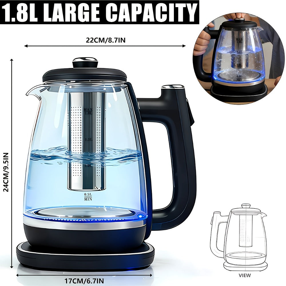 Electric Kettle 1150W Fast Heating, Removable Stainless Steel Filter, Overheat Protection & Easy to Clean