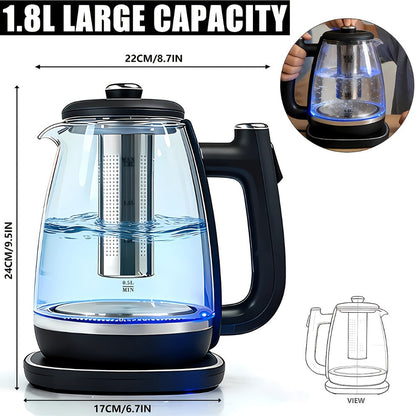Electric Kettle 1150W Fast Heating, Removable Stainless Steel Filter, Overheat Protection & Easy to Clean